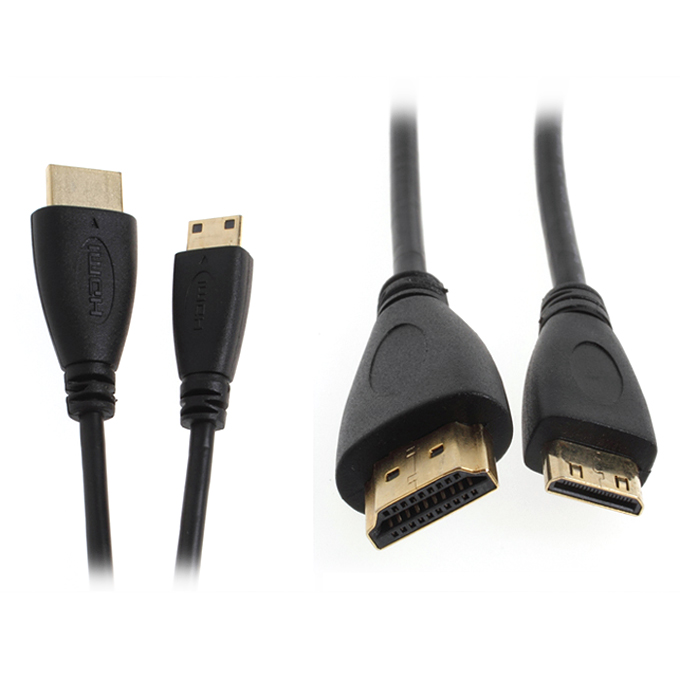 offertehitech-1.5M Mini HDMI to HDMI Cable 1.3 & 1.4 Version with Gold Plated Connector - Black