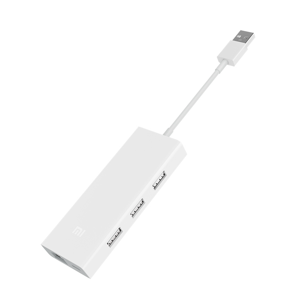 offertehitech-Xiaomi ZJQ03TM USB3.0 To Gigabit Ethernet Adapter 4-in-1 Multi-functional Adapter - White