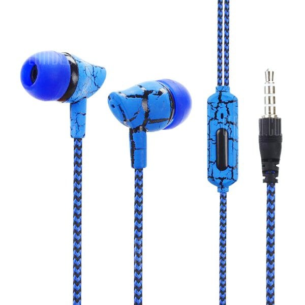 offertehitech-gearbest-H30 Crack Pattern Braided Wire 3.5mm In-Ear Headphone