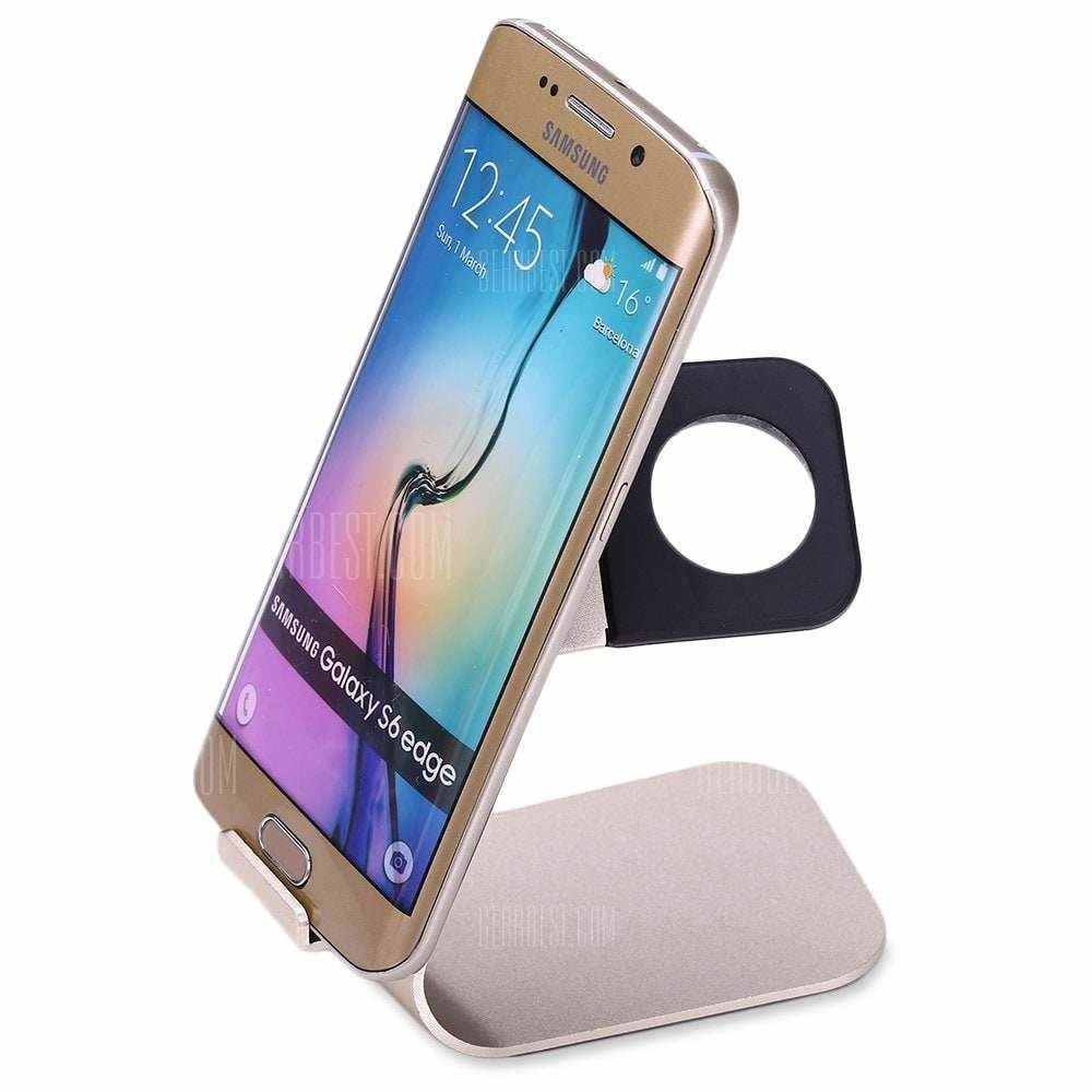 offertehitech-gearbest-2 in 1 Aluminum Charging Holder for iWatch Smartphones