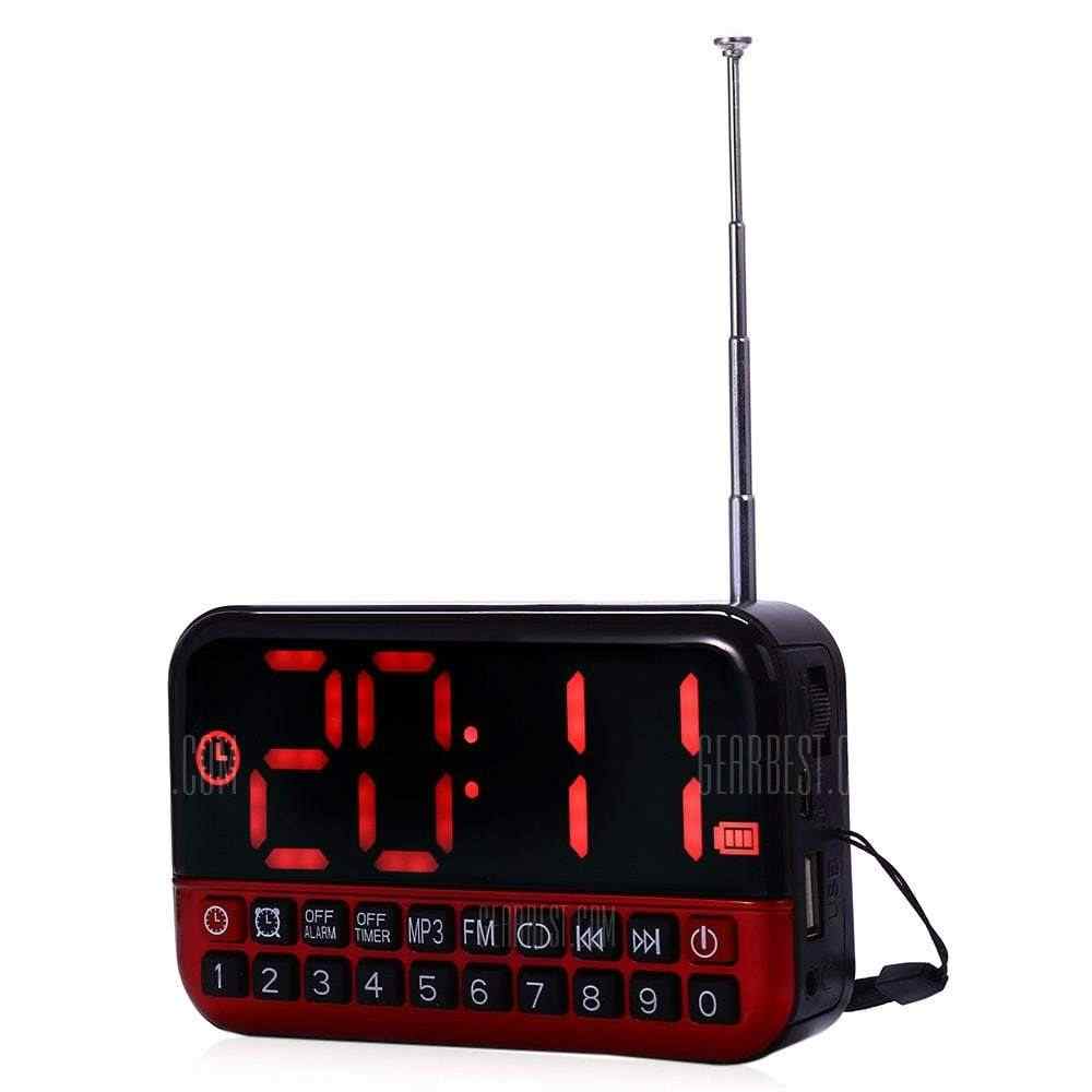 offertehitech-gearbest-L - 80 Large LCD Screen MP3 Player Speaker FM Radio Receiver Desk Clock