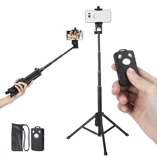 offertehitech-gearbest-1688 Mobile Phone Selfie Stick Tripod Webcast Bracket Bluetooth Remote Control Selfie Stick